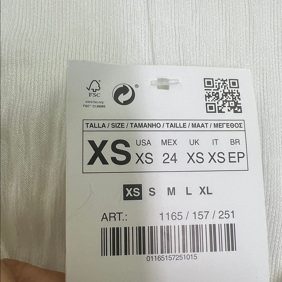 Zara - NWT White Puff Sleeve Elastic Waist Lightweight Peplum Blouse Size XS - Picture 10 of 11